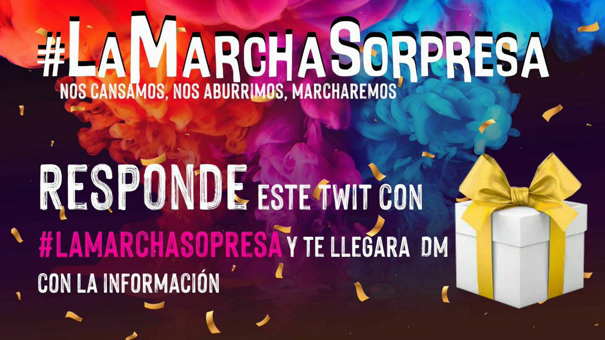PrimeraLineaTw's tweet photo. Ayúdanos haciendo RT por #LaMarchaSorpresa y así asegurarnos que te llegue un DM.,si no lo tienes activo, aprovecha de hacerlo 😉 https://t.co/rfduUVmQ72