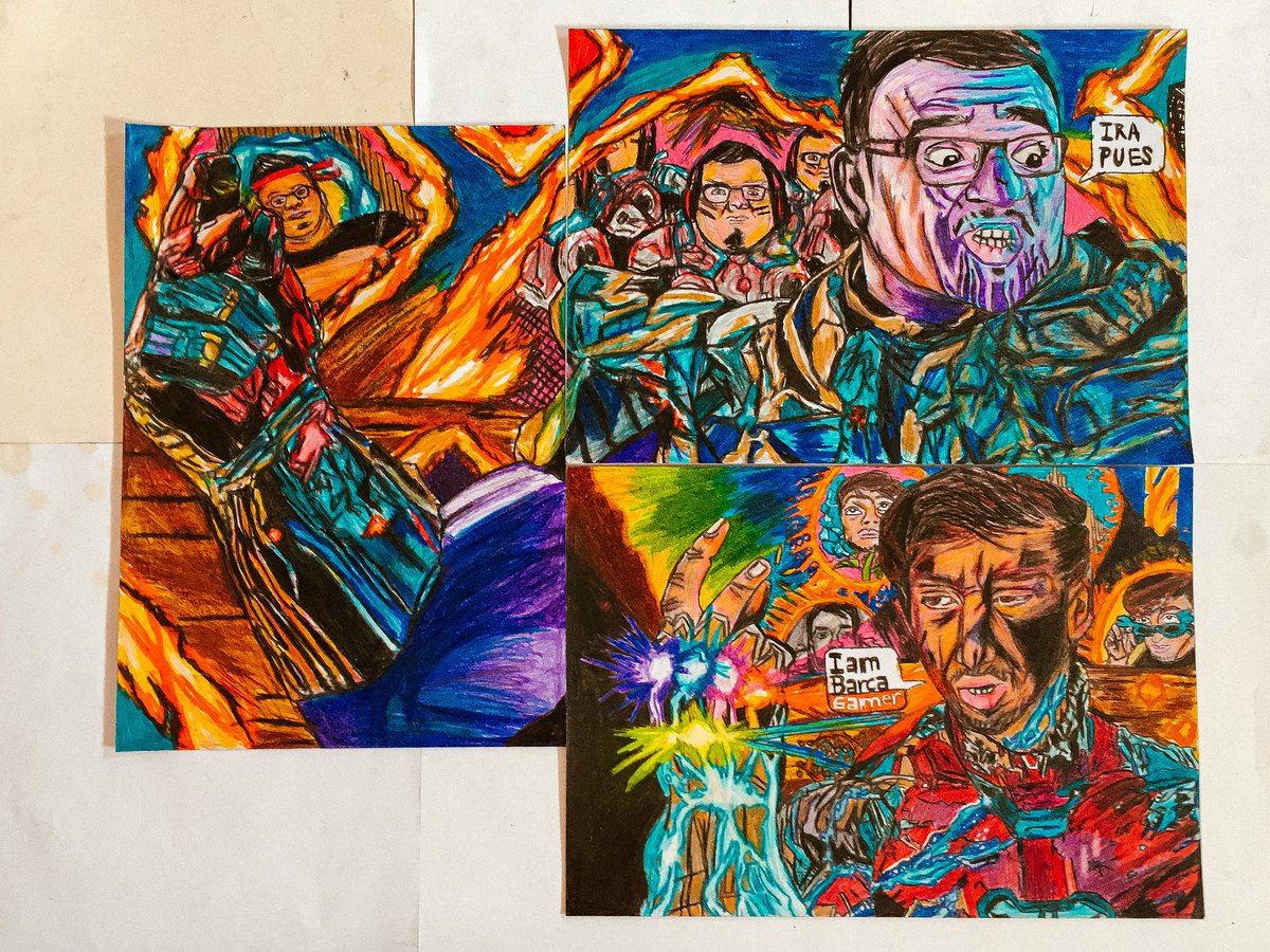 christosconsta8's tweet photo. Dibujo de mis dos streamers favoritos de @Twitch @barcagameryt &amp; @dedreviil hecho en hoja A3 con #lapicesdecolores @embajadorescraft @craftecuador  usando la temática de #avengers #sketch_daily #artofinstagram #inspiration #instart #instagood #design #_geekarts_ #artwork #artbook https://t.co/xBD41SyRNg