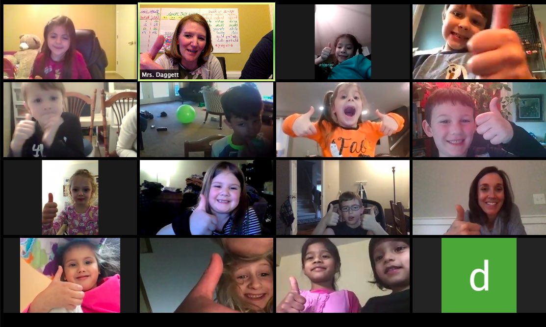 MrsDsMonkeys's tweet photo. Kindergarten zoom #2!  Miss these kiddos!
#ccsgoesvirtual @myccs https://t.co/UOw8Fh0iTp