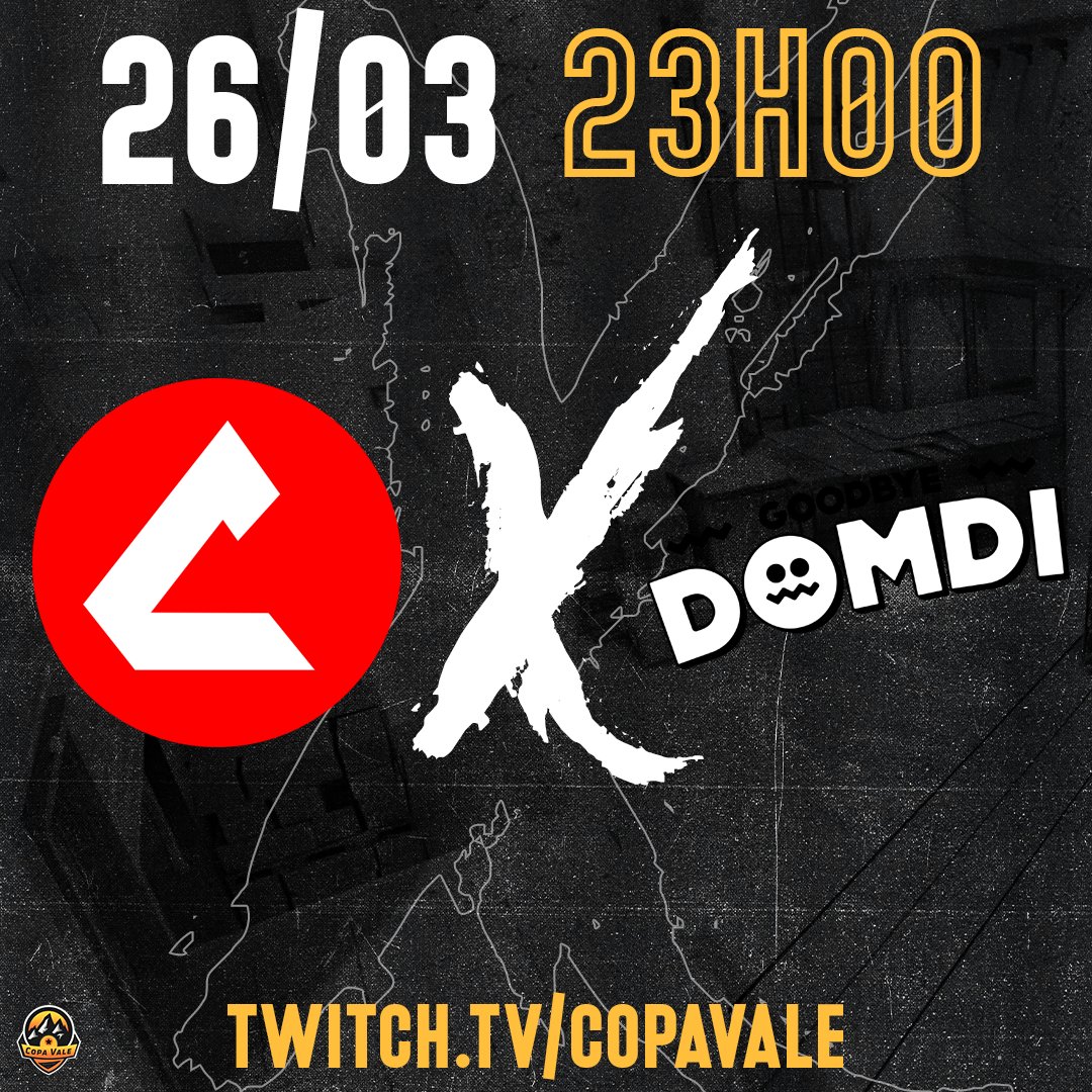 copa_vale's tweet photo. Vamos para o ultimato, finalíssimo, mais conhecido como último jogo da noite!

CBR x Goodbye Domdi

23h00

https://t.co/yf8DESsnvl

Já estamos ao vivo! https://t.co/OyQRRZlvwr