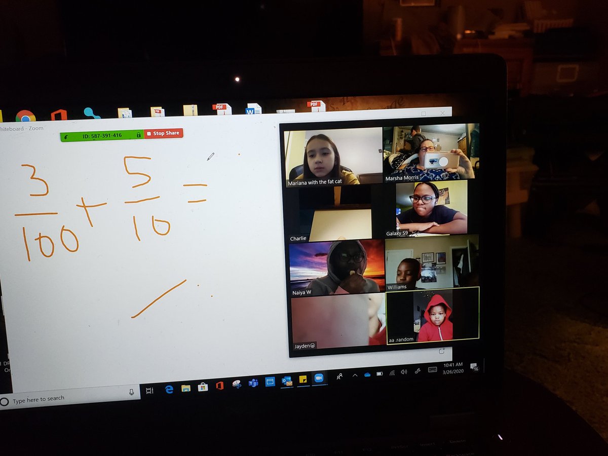 MrsMorris_AES's tweet photo. Day 3 of Digital Learning through Zoom! I was able to see four students I had not seen today. I love seeing my kids and listening to them explain their thinking while we are learning. We even had some parents get on to learn with their students so they knew how to help at home! https://t.co/WSfPWp6Ydd