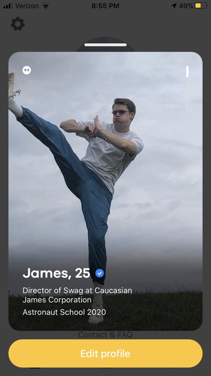 CaucasianJames's tweet photo. just joined @Bumble and my heart is racing. tonight could be the night i find love. download #Bumble, make the first move on me, and let’s get flirtatious #BumblePartner https://t.co/qRTYqY6Jnf