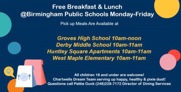 Thank you <a href="/GuckPattie/">Pattie Guck</a> &amp; <a href="/ChartwellsK12/">Chartwells K12</a> for helping out our community! So helpful to give every student 3 breakfasts and 3 lunches tomorrow to support them through the weekend! <a href="/BirminghamPS/">Birmingham Schools</a> #schoollunch #pixiedust #makingmagic @MDZLeadership <a href="/RachelGuinn3/">Rachel Guinn</a>