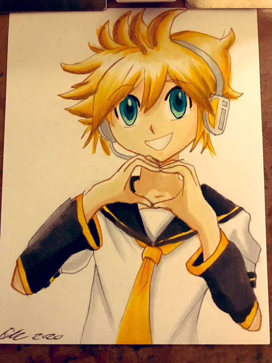 cameronkieffer's tweet photo. It’s a few days late but I finally finished my sketch of Kagamine Len, as suggested by the always delightful @InfiniteSaturn for last week’s #FanRequestFriday. https://t.co/Hl0cnnvtnW