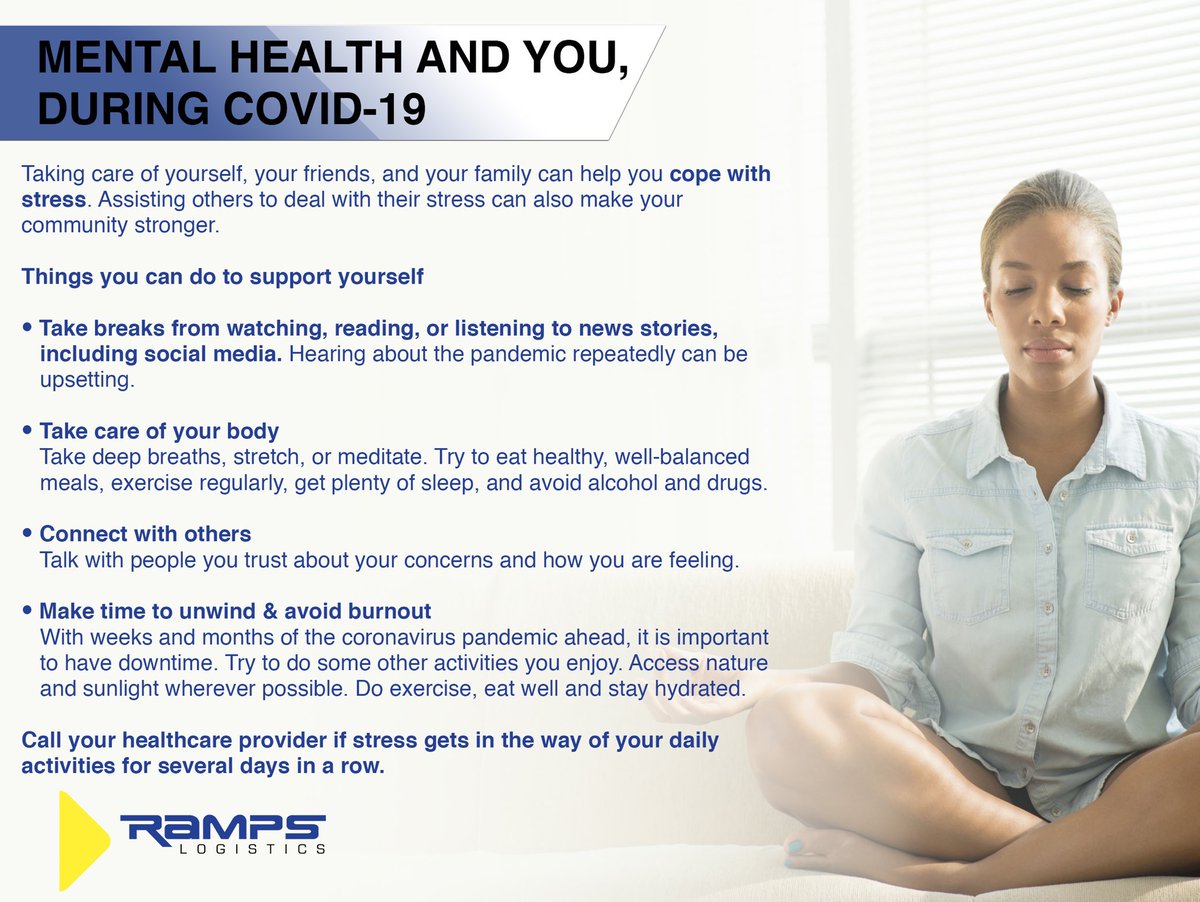InJoy_Wellness's tweet photo. Some #mentalhealth tips during this awful outbreak! Thanks to RAMPS Logistics for the tips!
#InJoyWellness #SelfCare #Covid_19 #AtHomeCare #Bodycare #SelfLove #Wellness #Health #MindBody #Coronavirus #QuarantineLife https://t.co/fq9DvOZxFs