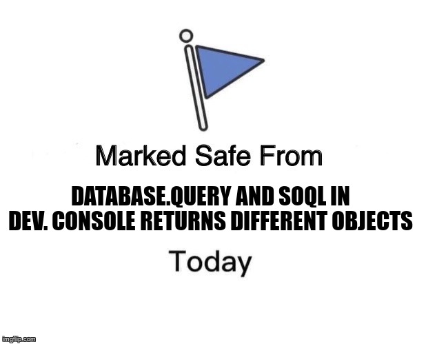 overflow_meme's tweet image. Database.query and soql in dev. console returns different objects stackoverflow.com/questions/6087… #soql #database #salesforce