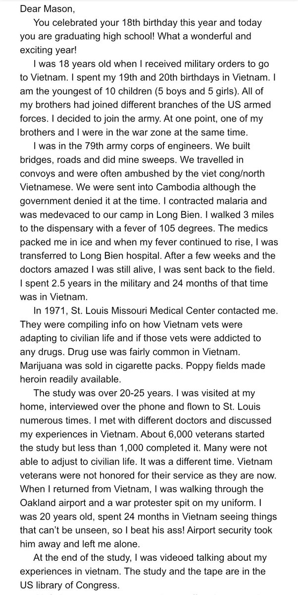 masonkuhr's tweet photo. A letter my uncle wrote me 3 years ago, who sadly passed away last weekend. Don’t forget to show appreciation for the troops... most of us have no idea what they experience, and they need your support. Rest In Peace Uncle Steve and thank you for your service 🇺🇸
#supporthetroops https://t.co/vgvQg5PYci