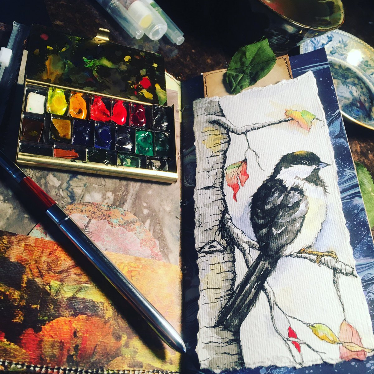 CLASSguy's tweet photo. Watercolor. #travelersnotebook https://t.co/Q9y6LEyDNA