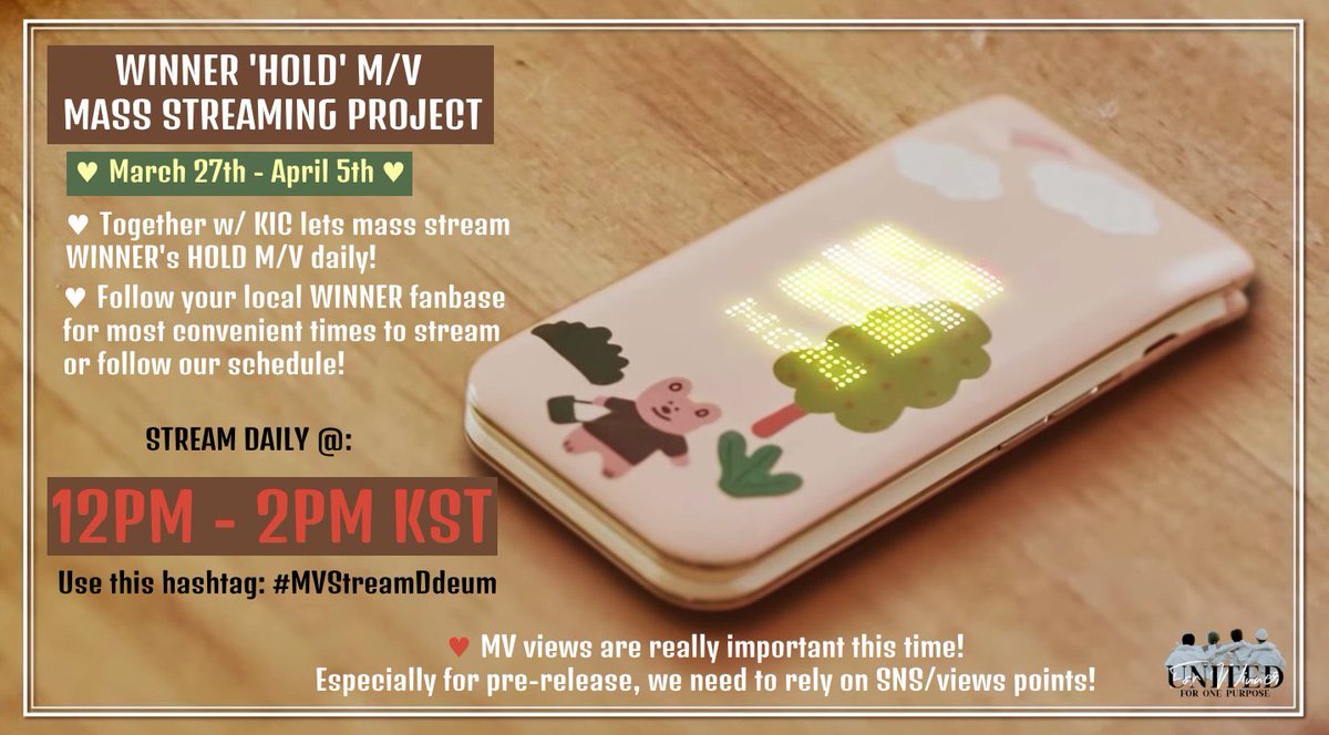 innercircleww's tweet photo. [STREAM] Time to stream WINNER HOLD MV! Use the #MVStreamDdeum hashtag and screencap/photo of your streaming! Join the party!

(12PM -2PM KST)

▶️https://t.co/ttQ8dq8Wd8

#HOLDWINNER #WINNER #위너 @yginnercircle @yg_winnercity https://t.co/VUYM4BH5yh