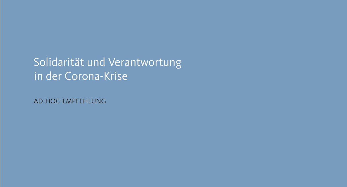Wie lange kann eine Gesellschaft starke Einschränkungen ihres Alltagslebens verkraften? Welche Maßnahmen sind aus sozialer und medizinischer Sicht angemessen und auf Dauer vertretbar? <a href="/ethikrat/">Deutscher Ethikrat</a> veröffentlicht Empfehlung zu #Coronavirus #COVID19de bit.ly/2UHEvGr