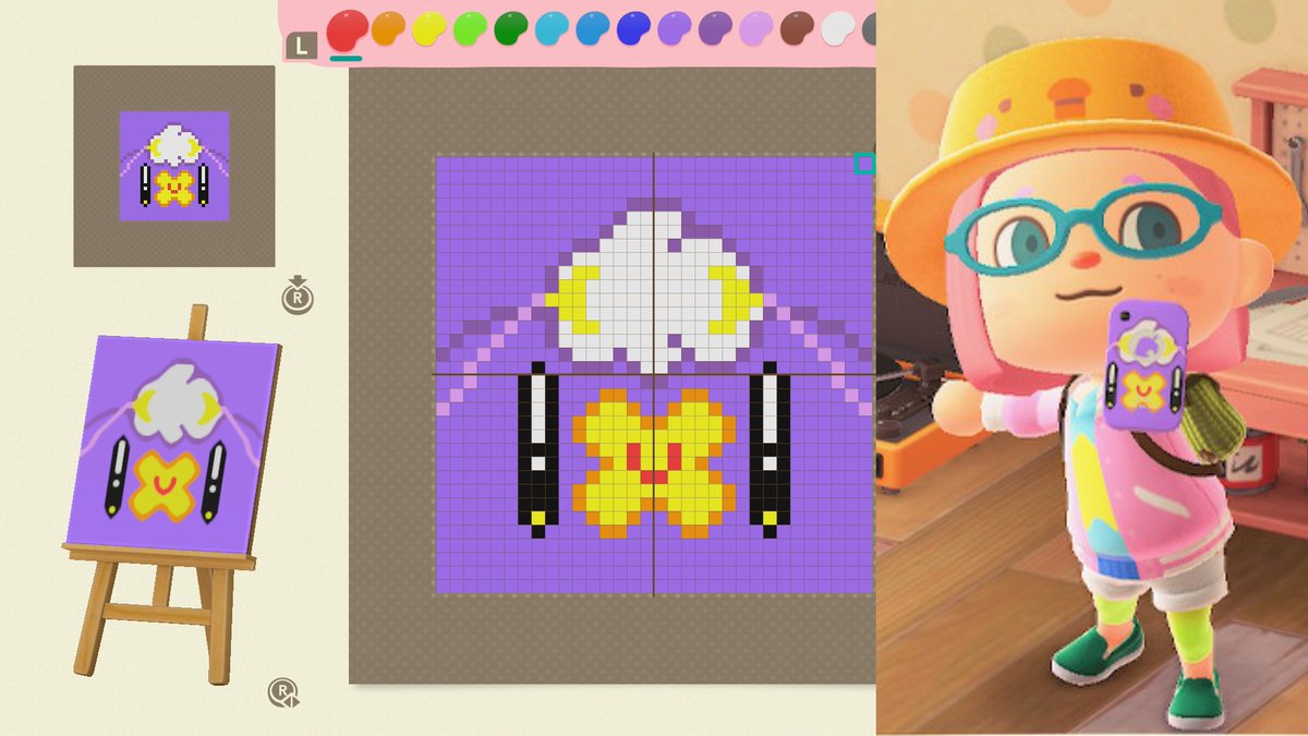 Baubear's tweet photo. Here's the pixel art and the color settings if anyone wants them! https://t.co/uKvRWiWGPw