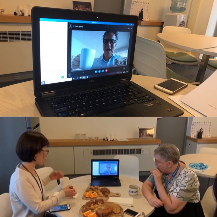 SwedeninKR's tweet photo. Today, we have enjoyed virtual FIKA at the Embassy. Though the office is empty only with the limited numbers of colleagues working, small chat online with colleagues helped us feel connected.  We highly recommend you this virtual FIKA! #VirtualFIKA #SocialDistancing https://t.co/k8oIbep4L8