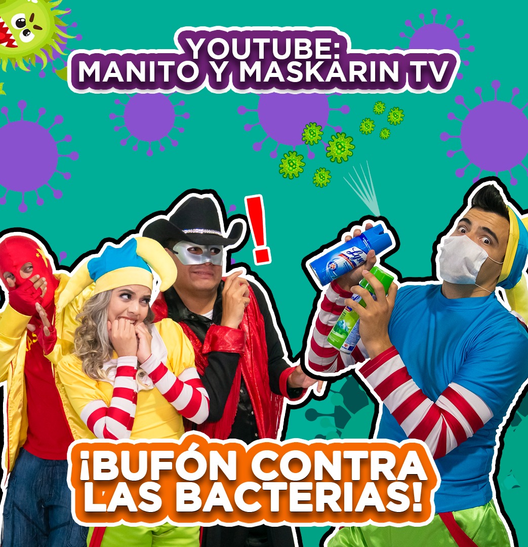 🦠Bufón contra las bacterias y el virus🦠
➡️ youtu.be/pn4D9NV0Kx8 ⬅️ VÍDEO NUEVO‼️ Suscríbete a nuestro Canal Oficial de Youtube 👍 Manito y Maskarin TV 😁
🔘 Informes y Contrataciones ☎️ TEL 81 14040247 y 81 18061874 ☎️ RT