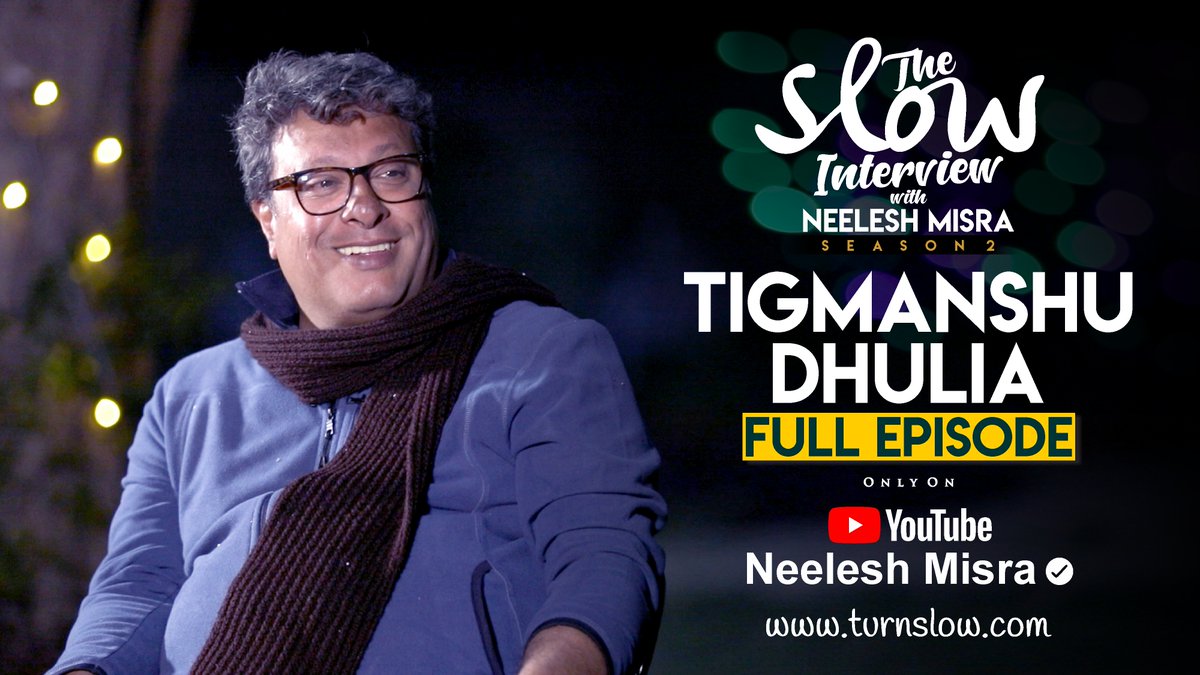 TheSlowMovement's tweet photo. New episode is out! 
"Sabse zyaada pasand mujhe ye doori hai Kyuki agar ye doori na hoto tumhare kareeb aane ka bahana na mile ..." Tigmanshu Dhulia 
Lijiye ab dooriyan khatam aur #TheSlowInterview with Neelesh Misra ka naya episode 
Watch now: https://t.co/sqksISAANf https://t.co/SoLghFp5s8