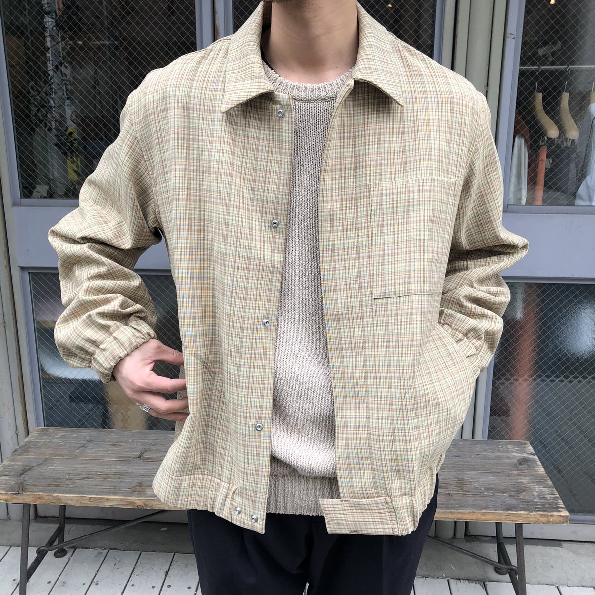 希少 AURALEE ガンクラブチェック ブルゾン オーラリー 17aw