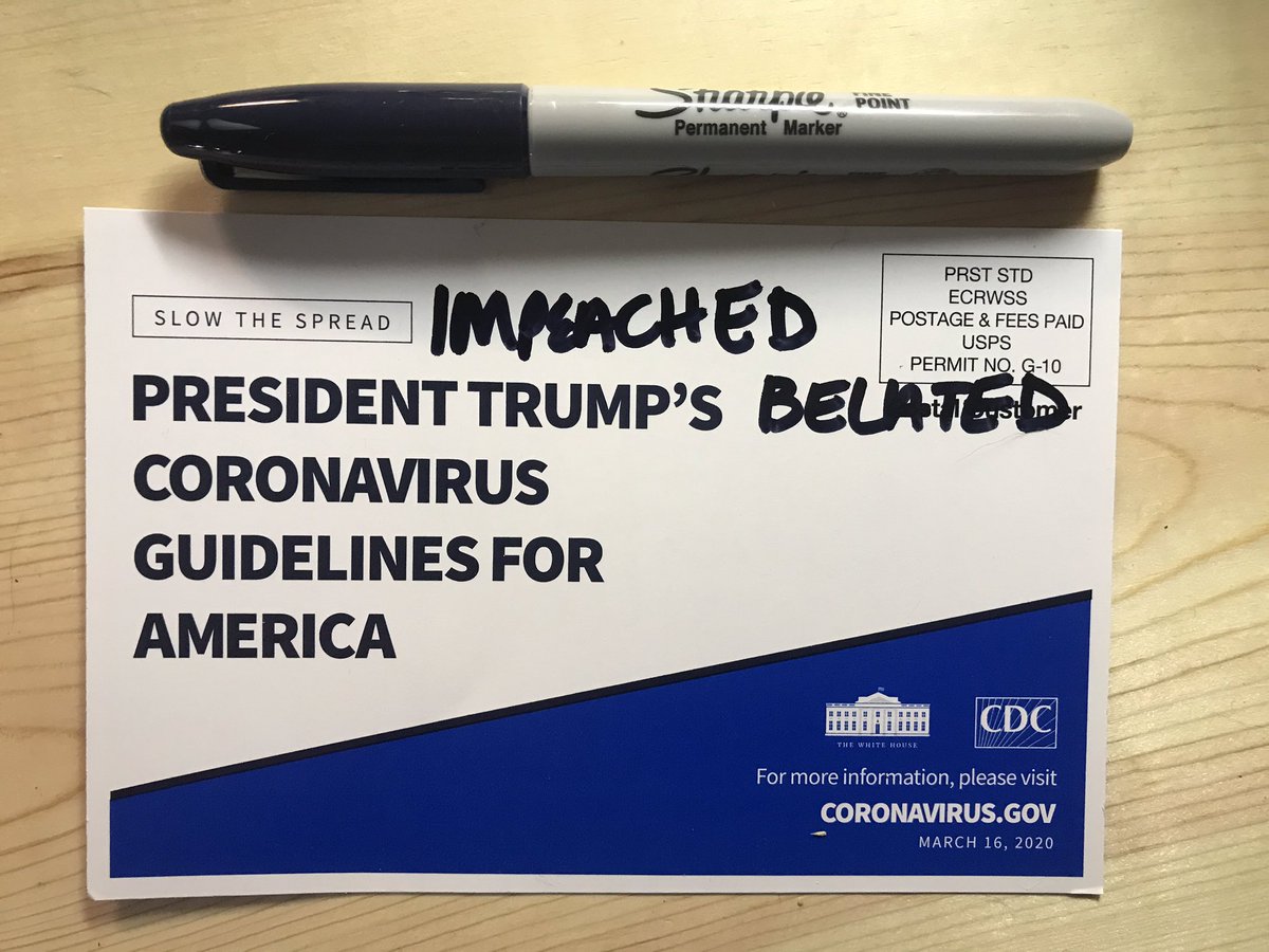 snoflake2avalan's tweet photo. @trumpdictionary @realDonaldTrump @DonaldJTrumpJr @IvankaTrump @EricTrump @NYGovCuomo @ChrisCuomo @SpeakerPelosi @VP He wants everyone to go back to work... particularly at Mar-a-logo so he can play golf.
#ImpeachedPresident
#PuttPuttPresident
#unfit
#ResignByTweet #SharpieFix https://t.co/GDNLOEJeXP