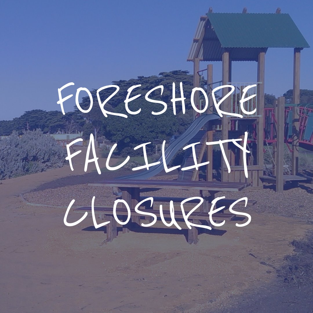 ⚠️ 𝙏𝙚𝙢𝙥𝙤𝙧𝙖𝙧𝙮 𝙘𝙡𝙤𝙨𝙪𝙧𝙚 𝙤𝙛 𝙛𝙤𝙧𝙚𝙨𝙝𝙤𝙧𝙚 𝙛𝙖𝙘𝙞𝙡𝙞𝙩𝙞𝙚𝙨 ⚠️
Following latest government advice, and to help slow the spread of coronavirus in community, we are closing a range of public facilities until further notice.
More info: bellarinebayside.com.au