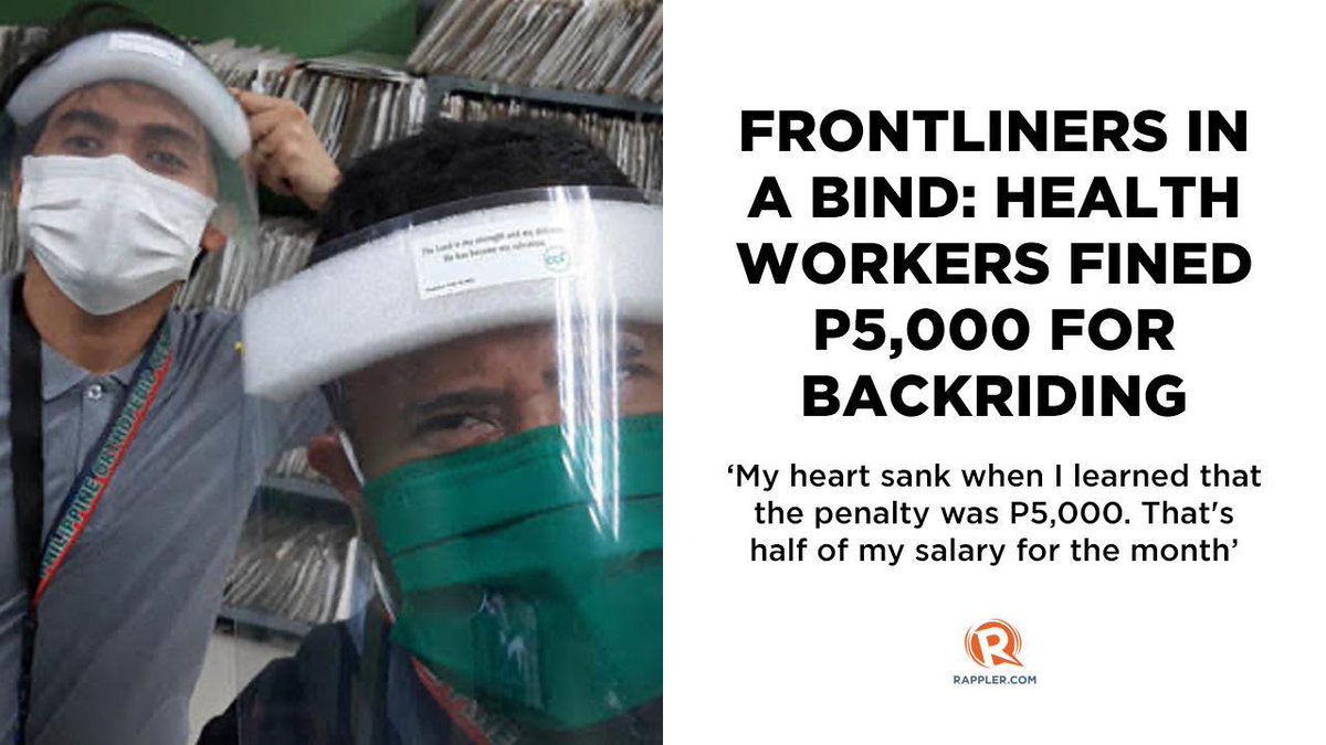 rapplerdotcom's tweet image. “Nakakalungkot lang po isipin na sa kabila ng pagsasakripisyo at pagbibigay namin ng serbisyo bilang lingkod-bayan, eto pa isusukli sa amin sa kagustuhan lang naming makauwi ng kapatid ko sa pamilya namin.” 

– Gerald Libian, admin aide, Philippine Orthopedic Center. #COVID19PH