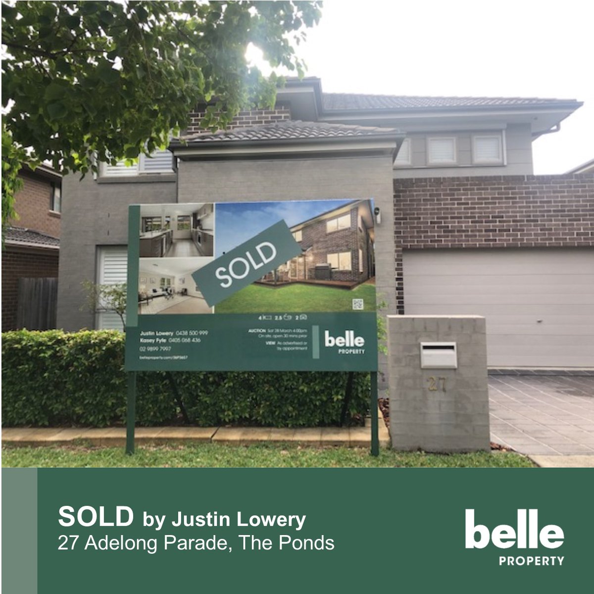 BellePropertyCH's tweet photo. 💥 Another one SOLD prior to Auction by Justin Lowery! 💥

Thank you to both our sellers and purchasers on 27 Adelong Parade, The Ponds. 🏡🔑
For further information, please call Justin Lowery on 0438 500 999! 📲

#bellepropertycastlehill #justinlowery #auction #sold https://t.co/S5bT4FIJvW