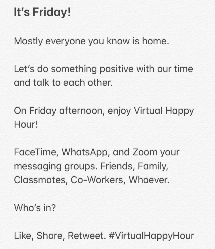 305Homes's tweet photo. On Friday afternoon, enjoy a #VirtualHappyHour with your friends and family! https://t.co/k0h31N1XDa