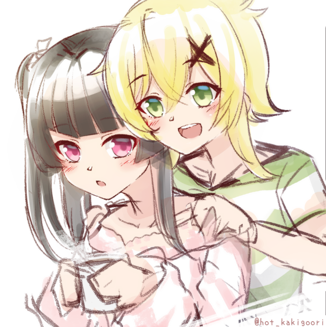 暁切歌 ,月読調 「リクで描いたきりしら 」|ほっとかき氷🍧のイラスト