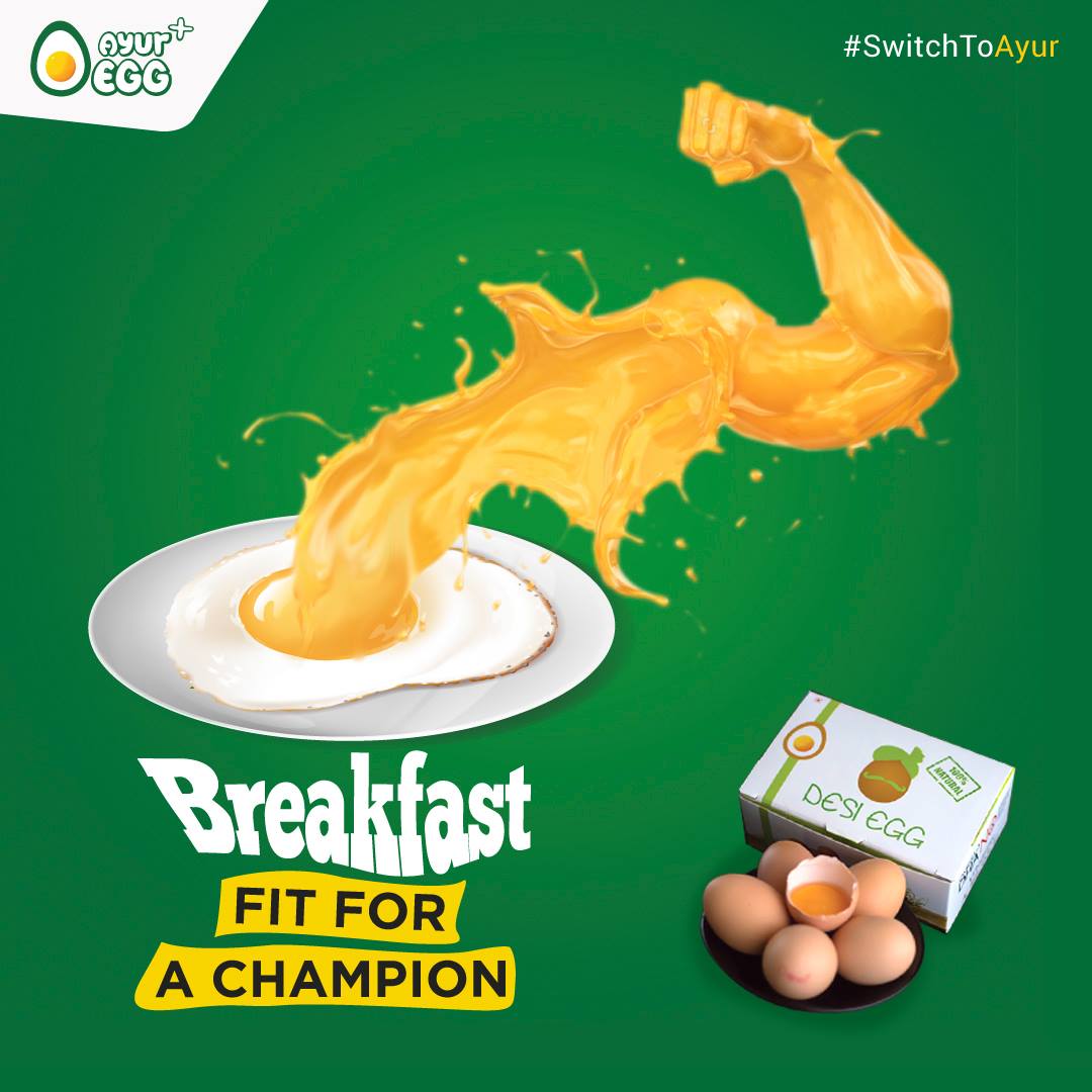 letsgoosocial's tweet photo. Rise &amp; shine to an #AyurEggBreakfast that has 4 times the #Protein content than normal #Eggs &amp; helps you kick-start each day with #Health &amp; success.
..................
Brand: Ayur Egg 
Design: Ashok
Content: Vrinda Rayam
.
.
#LGS #LGSThrowback #SwitchToAyur #OrganicEggs https://t.co/GMtnShJXFo