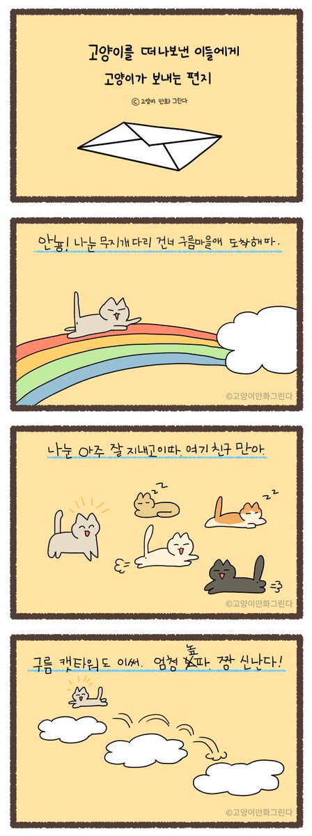 무지개 다리 건넌 고양이가 집사에게 보내는 편지 