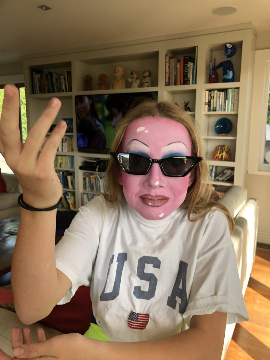 _ella_jacobson's tweet photo. I am losing my mind in quarantine @JunoBirch I attempted to turn my little sister into you and she looks STUNNING https://t.co/eHoPGKTmu0