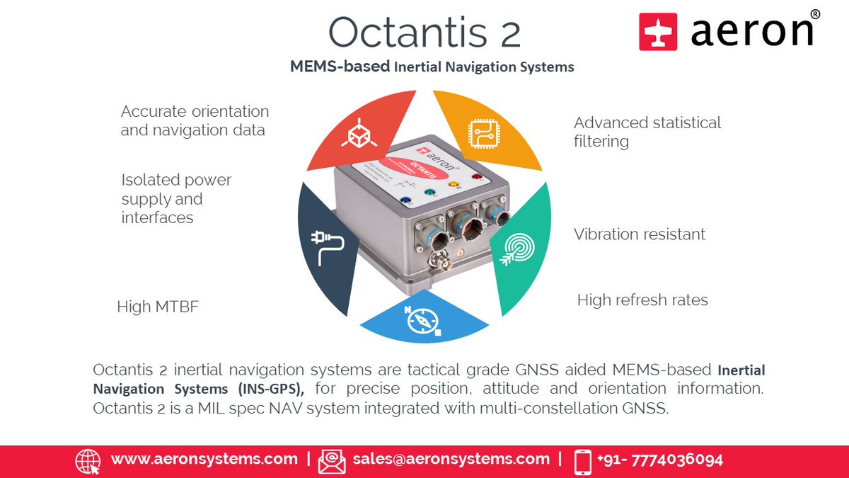 AeronSystems's tweet photo. Octantis 2
#InertialNavigationSystem
Ideal for #Preciseposition, #attitude and #orientation information
#ins #navigation #military #indiaarmy #defence #memstechnology #drdo #hal #bharatforge #madeinindia #drone #fighterjet #Tanks @DRDO_India @IndianDefenceRA https://t.co/J273HfNSyq