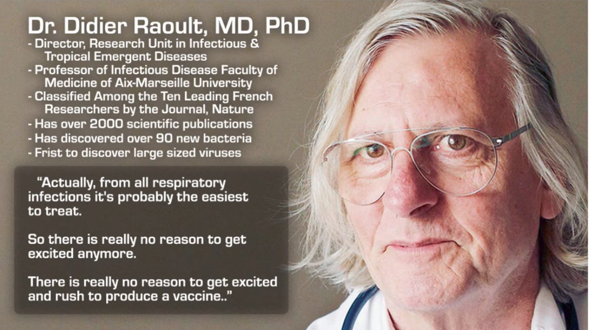 1/ Dr. Didier Raoult, MD, PhD #coronavirusaustralia  #CoronaLockdown  #CoronaVirusHOAX