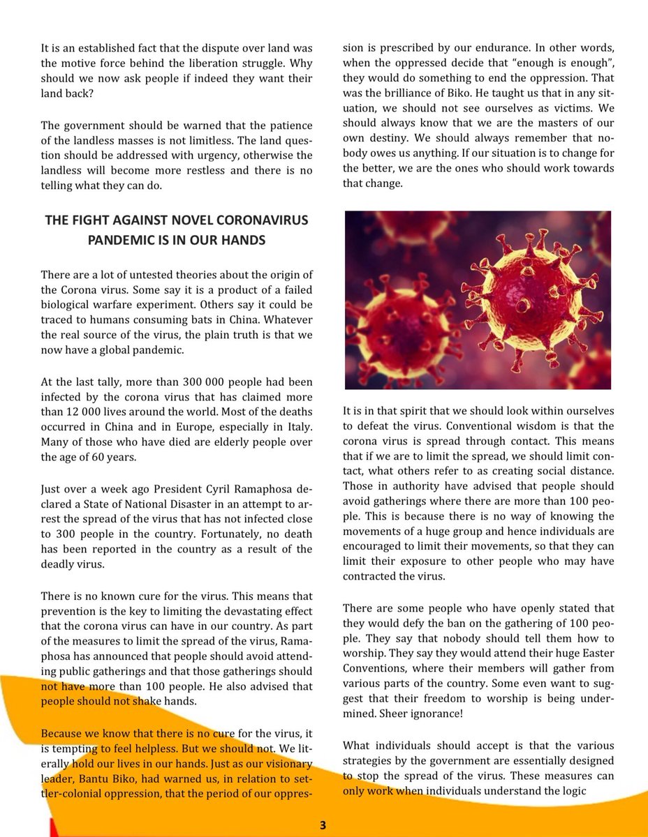 EcAzapo's tweet photo. AZAPO VOICE Volume 3 Issue 11.

Period 19 - 26 March 2020.

”THE NON-COMMEMORATION OF THE 60th ANNIVERSARY OF SHARPEVILLE MASSACRE”

#sharpeville https://t.co/TT9oXEfWhh