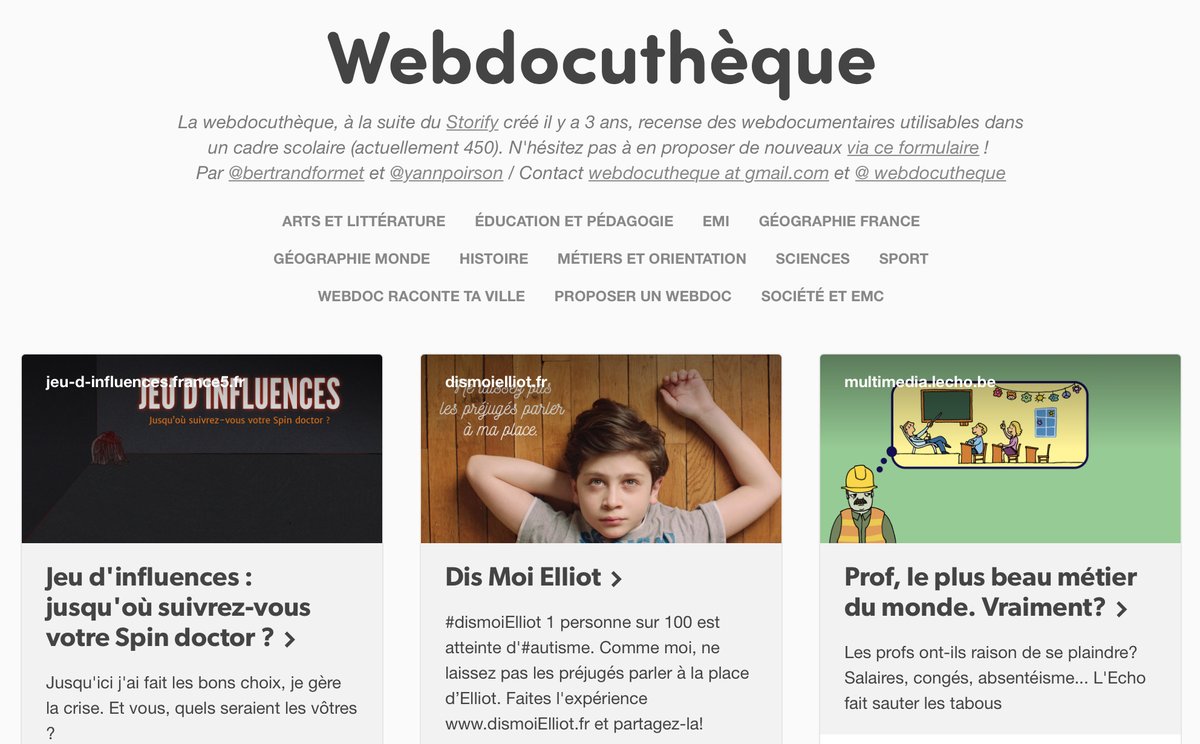 Canope_DTBFC's tweet photo. [#ContinuitéPédagogique] Pour varier les plaisirs, @webdocutheque met à votre disposition 450 webdocumentaires abordant la plupart des disciplines d’enseignement.
À retrouver sur ➡ https://t.co/OgmvIlNOxh https://t.co/mFlqX9Arpb