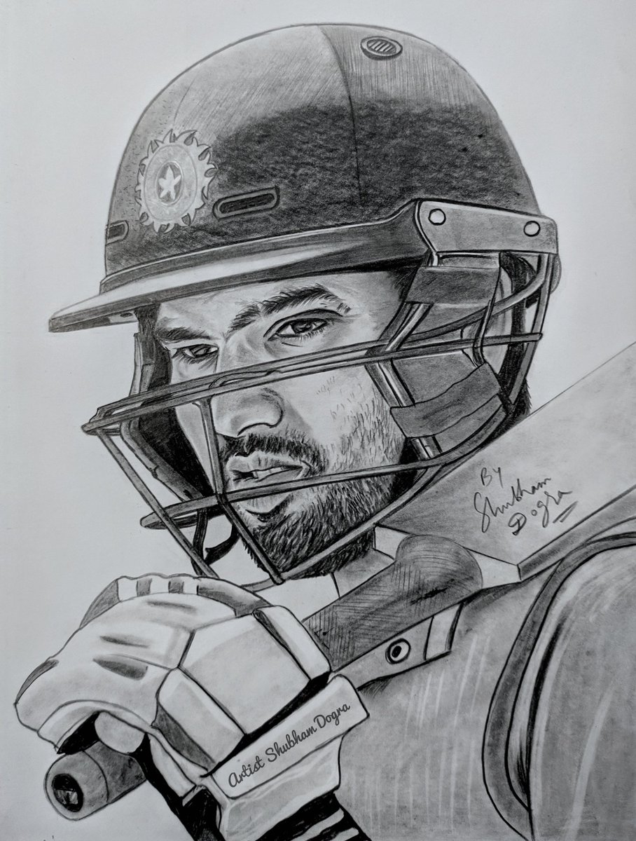 CricTracker - A Pencil sketch of birthday boy Rohit Sharma from Nitin  Sachinist, signed by Hitman. | Facebook