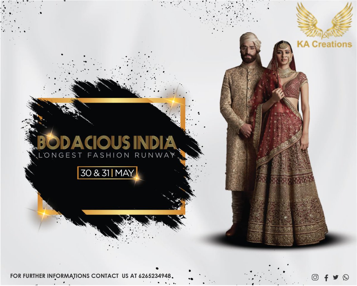 peroscopemedia's tweet photo. “BODACIOUS INDIA” longest fashion runway.
➡️Call – 6265234948, 7777055277, 7830911277, 9755276790, 7772939999

#kanishkAditCreations(KA) #kacreations_1 #Bodacious© #bodaciousIndia #bodaciousIndore #longestfashionrunway #36hrsRunway #fashionshow2020 #InstaFashion #FashionBlogger https://t.co/VELmhsUMjb