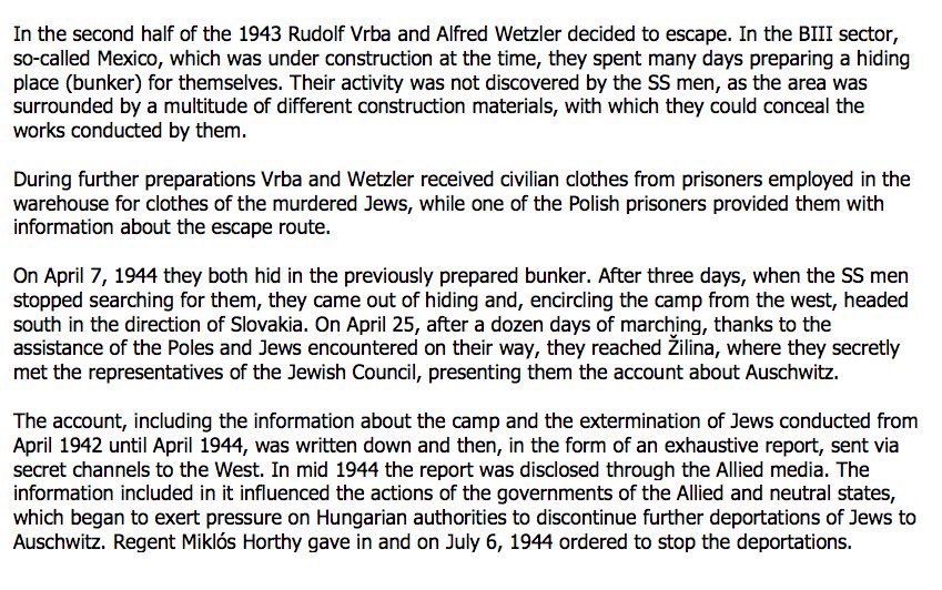 AuschwitzMuseum's tweet image. 27 March 2006 | Rudolf Vrba passed away, a Slovak Jew b. in 1918. On 7 April 1944 he escaped from #Auschwitz together with Alfred Wetzler Their report contributed later to halting the deportations of Hungarian Jews for extermination to Auschwitz.
