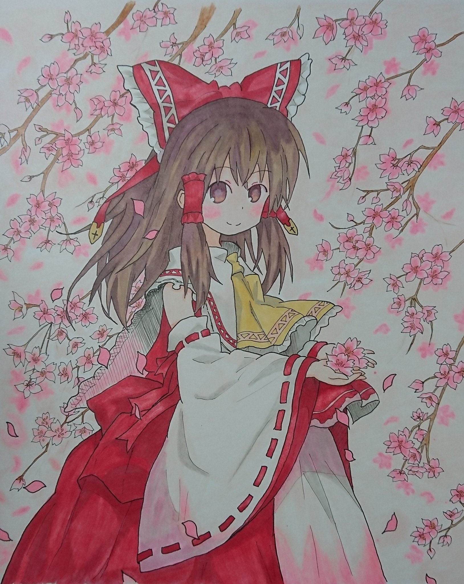 櫻様☆手描きイラスト☆コピック☆アナログイラスト⭐︎夢絵⭐︎絵画