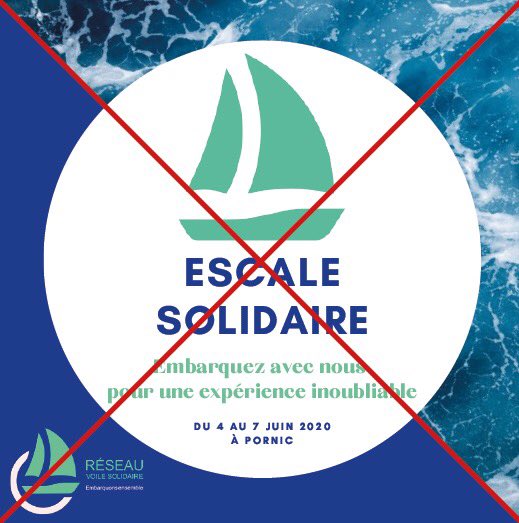 ReseauVoileSo's tweet photo. Au vu de la situation exceptionnelle le Réseau Voile Solidaire est contraint d'annuler son événement "Escale Solidaire" les 4,5, 6 et 7 juin prochain. 

Nous tenons à remercier toutes les personnes qui nous ont apporté leur aide et leur soutien dans ce projet de voile solidaire. https://t.co/FY2Ezss1Yo