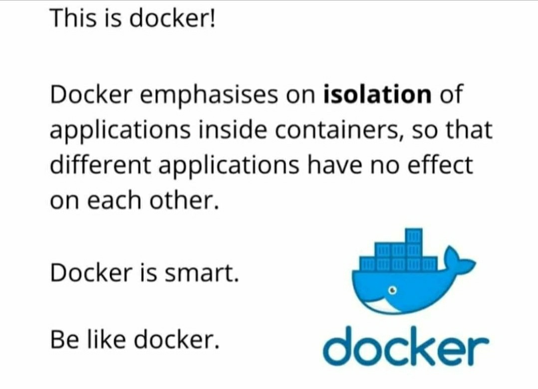 davidrojoa's tweet photo. Be like #docker #COVID2019 #quedateencasa #stayathome https://t.co/bsdr9Wg95m