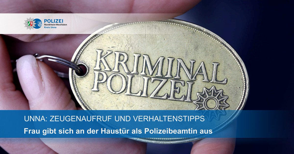 ❗ BITTE TEILEN

#Unna: Frau gibt sich an der Haustür als Polizeibeamtin aus - Zeugenaufruf und Verhaltenstipps

📲 Zur Pressemeldung: presseportal.de/blaulicht/pm/6…