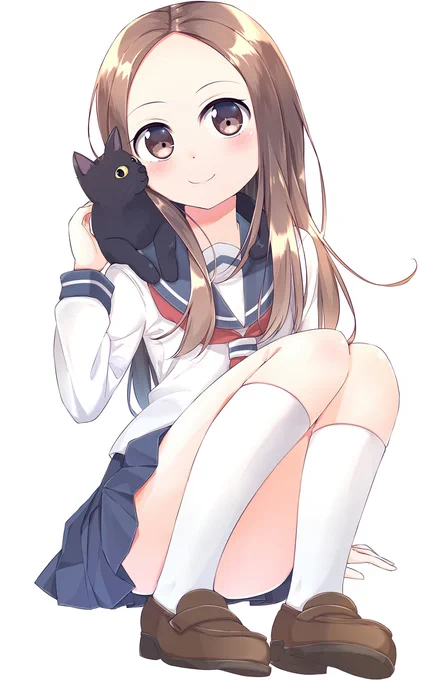 猫と高木ちゃん! #からかい上手の高木さん #高木さん(からかい上手の高木さん)  