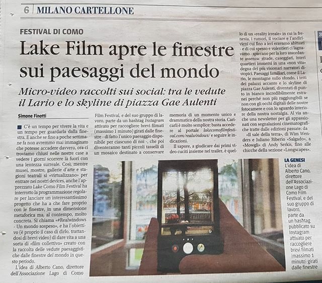 simfino's tweet photo. Al via #Realwindows , un progetto di Lake Como #Film #Festival per un #film collettivo costruito con brevi vedute dalle #finestre di #casa. Un modo per testimoniare un momento unico e drammatico della nostra #storia. Ne parlo oggi sul @ilgiornale.it #hom… https://t.co/krZEdMDq7t https://t.co/UyruFKa2JX