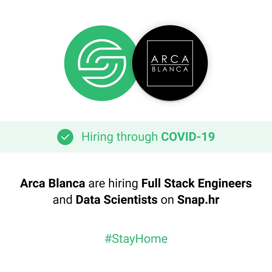 Arca Blanca are an integrated consulting and data company, resolving complex growth and profitability challenges. 

Hiring through #covid_19 #fullstack #developers &amp; #datascientists on Snap.hr snap.hr