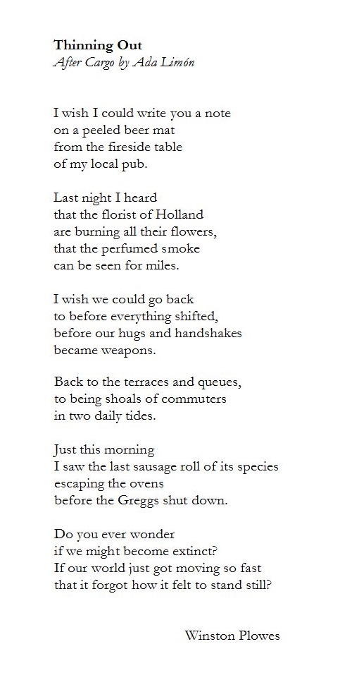 WinstonPlowes's tweet photo. A new poem from me. Stay Safe everyone X https://t.co/4mkhip6Udo