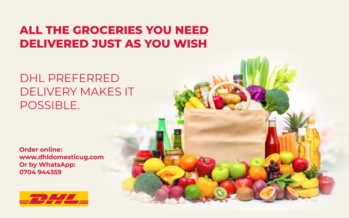 As the quarantine continues, impacting our daily lives at work and home—DHL Domestic Uganda is doing all we can to support the safety and well-being of the communities in which we live, work, and serve. #stayhomestaysafe and let us deliver your groceries.