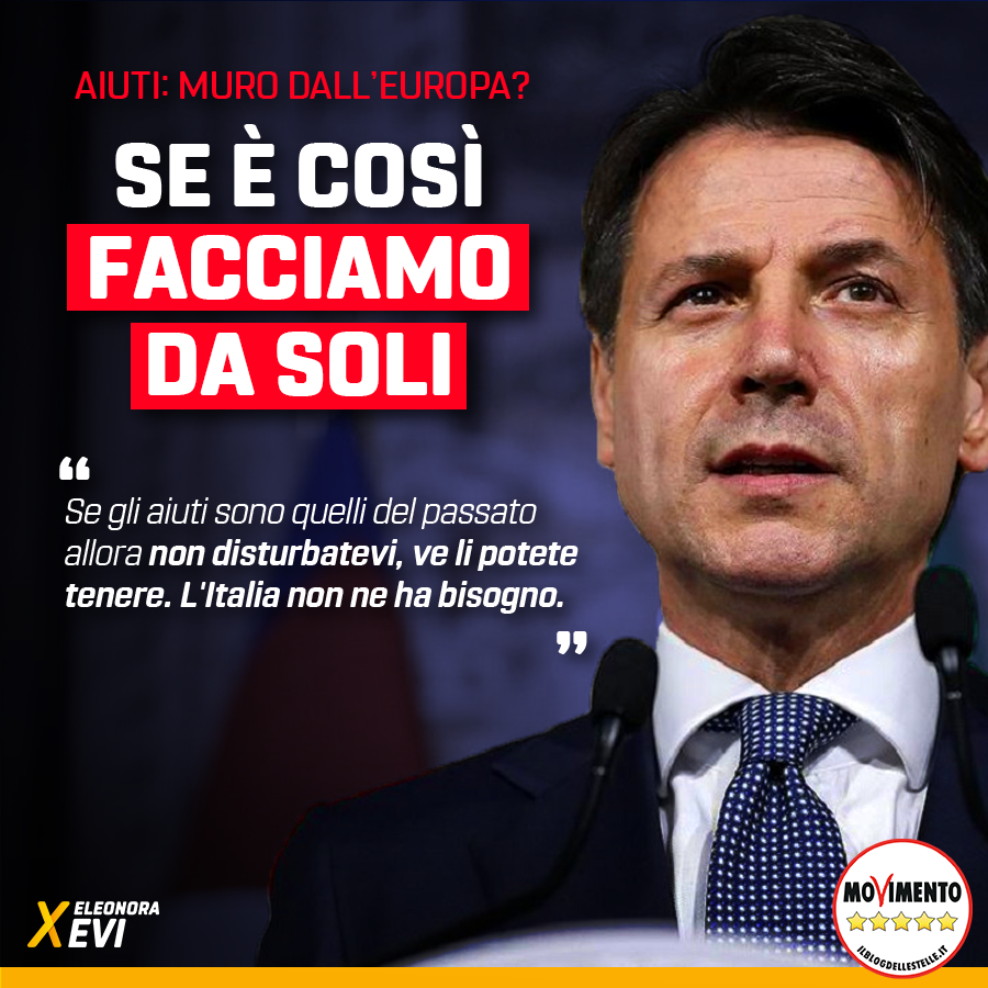 EleonoraEvi's tweet photo. Il Presidente @GiuseppeConteIT Conte ha usato parole durissime ieri, perché se l’idea di alcuni paesi europei è quella di strangolarci col #MES e scaricare i costi sui cittadini italiani, allora sì, questi “aiuti” teneteveli, non ci servono. https://t.co/DrKIPaZO3E