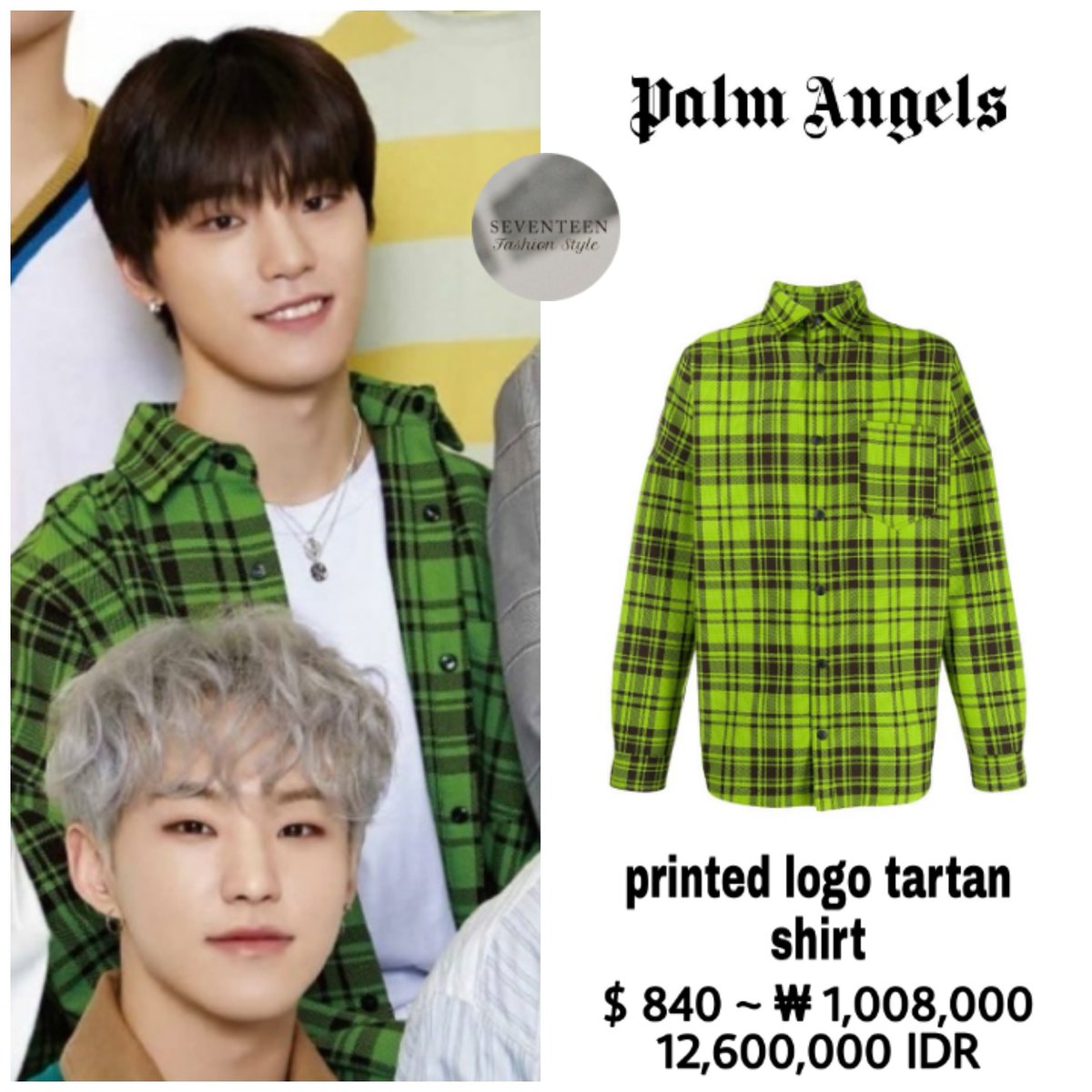 palm angels green shirt
