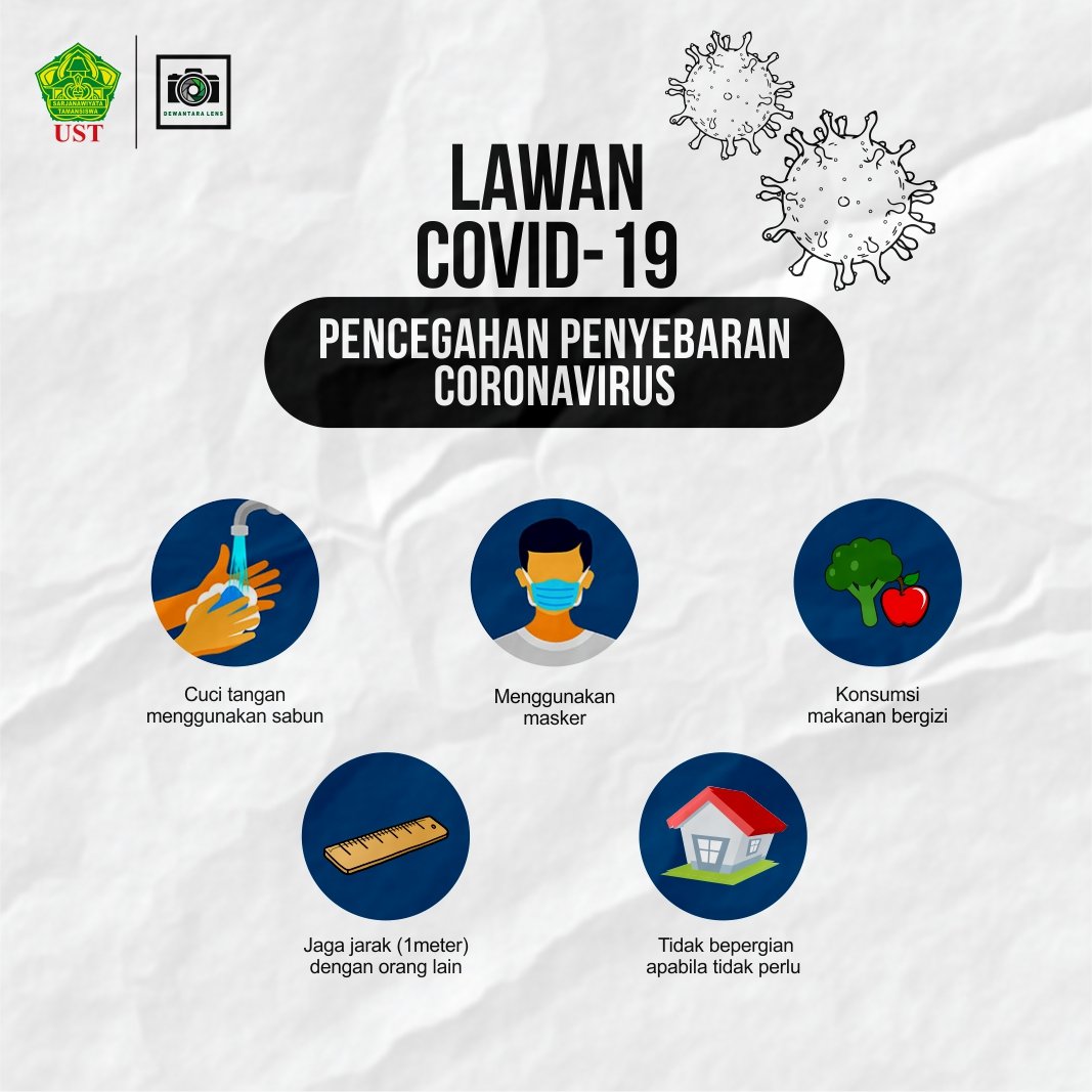 Lawan virus corona!
Sudah saatnya kita sadar ini bukan hal yang sepele. Tolong untuk sementara waktu #dirumahaja, tetap jaga kebersihan dan kesehatan.