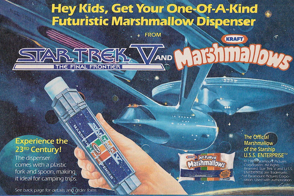 Star Trek V The Final Frontier Kraft Marshmallow Dispenser 1989 Limited Edition 