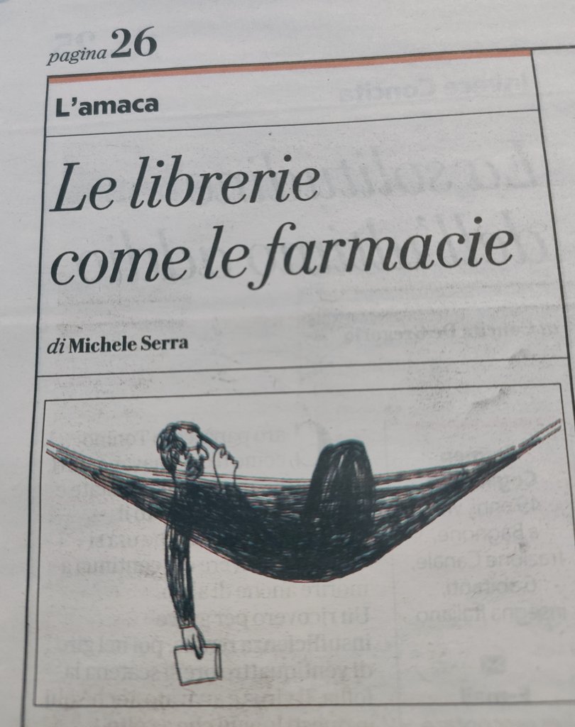 feltrinellied's tweet photo. "Le #librerie come le #farmacie" #LAmaca di #MicheleSerra su @repubblica https://t.co/uDzrt44sbs