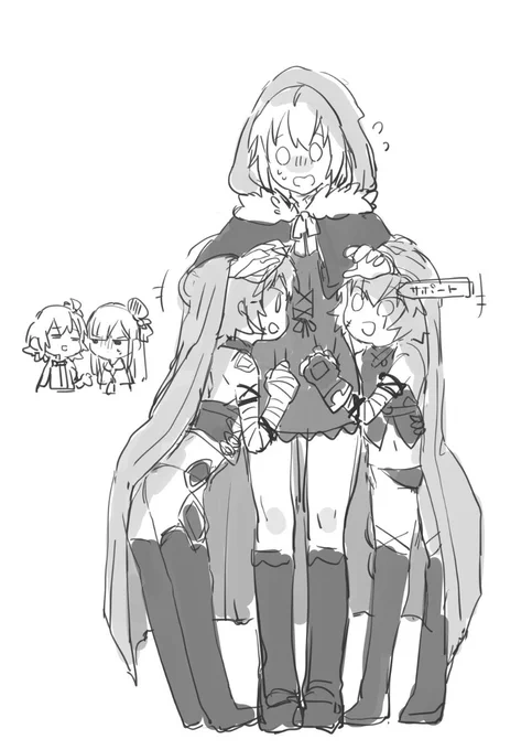 イベントのフリクエ消化してるときにグレイがジャックちゃん二人引き連れてきたみたいな感じになって可愛かったんでなんとなくらくがき 